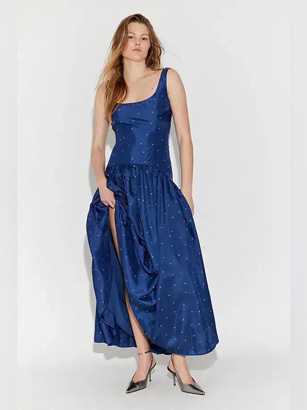 Hutch Ridge Navy Blue Maxi Dress with Rhinestones ( New, sealed in bag)